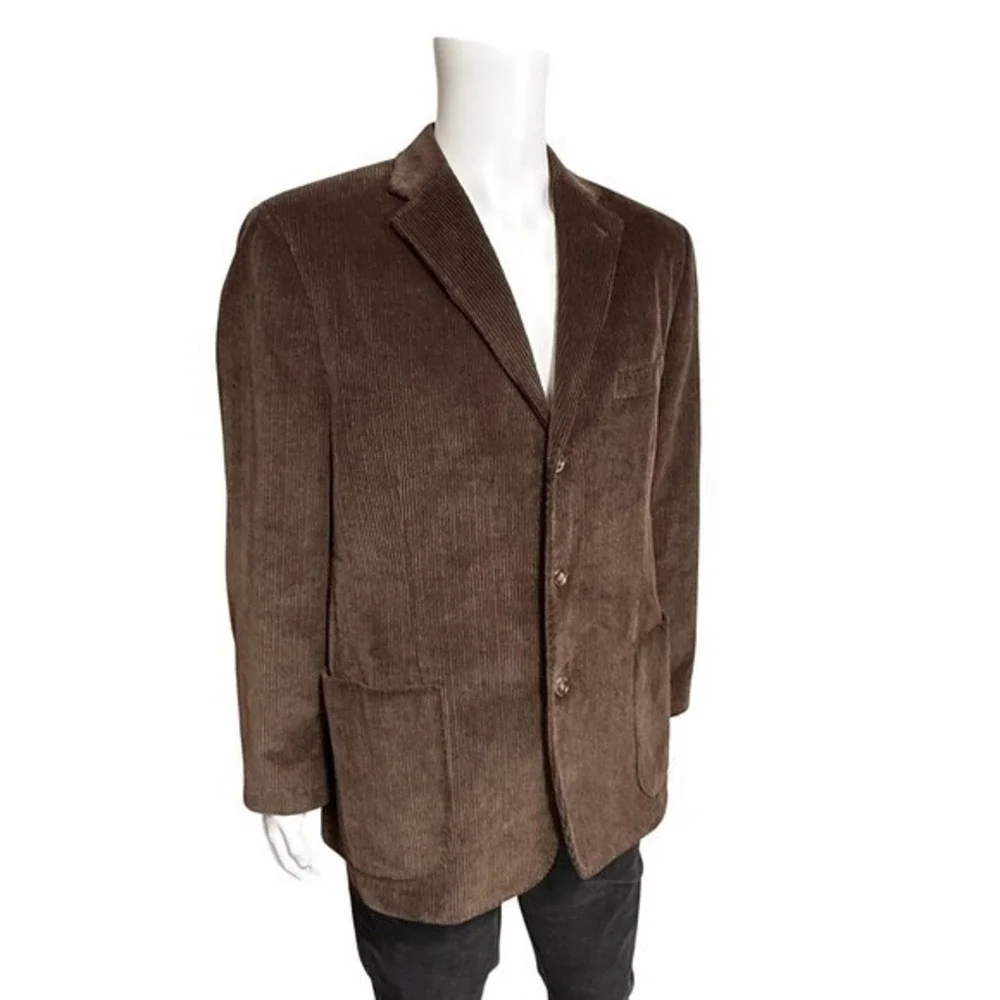 Johnston Murphy Mens Brown Corduroy‎ Blazer Jacket Size M
